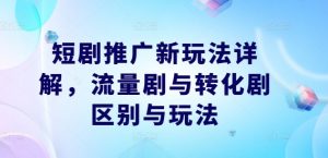 短剧推广新玩法详解，流量剧与转化剧区别与玩法-小鸿资源库