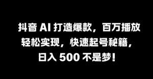 抖音 AI 打造爆款，百万播放轻松实现，快速起号秘籍【揭秘】-小鸿资源库