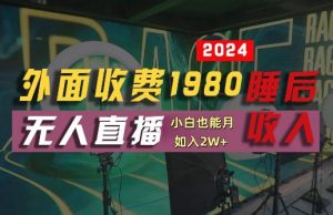 外面收费1980的支付宝无人直播技术+素材，认真看半小时就能开始做，真正睡后收入【揭秘】-小鸿资源库