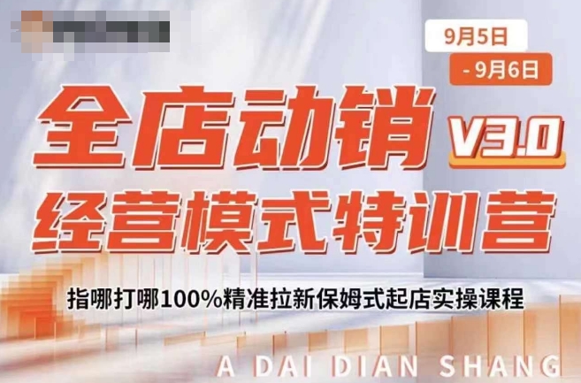 全店动销经营模式特训营，指哪打哪100%精准拉新保姆式起店实操课程-小鸿资源库