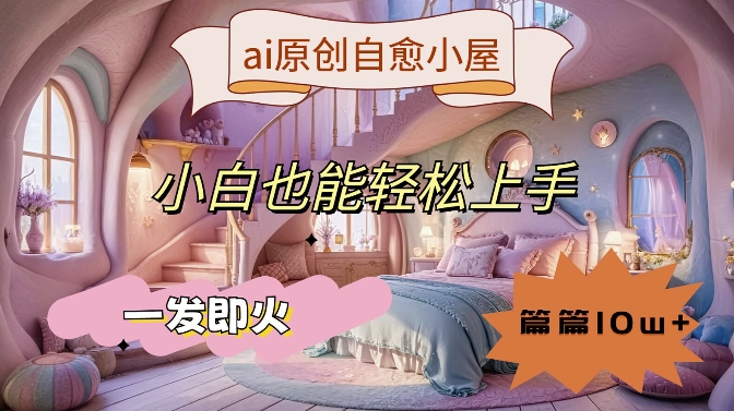 ai原创治愈小屋,小白也能轻松上手,一发即火,篇篇10w+【揭秘】-小鸿资源库