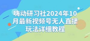 嗨动研习社2024年10月最新视频号无人直播玩法详细教程-小鸿资源库