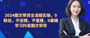 ​​​​​​2024图文带货全流程实操，0粉丝，不出镜，不直播，0基础学习抖音图文带货-小鸿资源库
