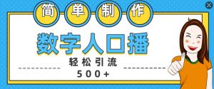 简单制作数字人口播轻松引流500+精准创业粉【揭秘】-小鸿资源库