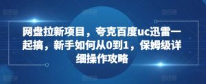 网盘拉新项目,夸克百度uc迅雷一起搞,新手如何从0到1,保姆级详细操作攻略-小鸿资源库