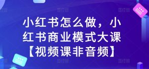 小红书怎么做,小红书商业模式大课【视频课非音频】-小鸿资源库