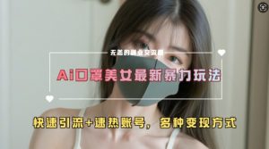 AI美女新玩法，超大流量+快速引流+速热账号-小鸿资源库