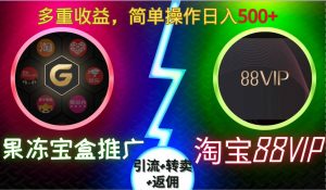 果冻宝盒推广88VIP，引流+转卖+返佣，多重收益，简单操作日入5张【揭秘】-小鸿资源库