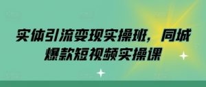 实体引流变现实操班，同城爆款短视频实操课-小鸿资源库