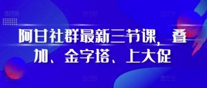 阿甘社群最新三节课，叠加、金字塔、上大促-小鸿资源库