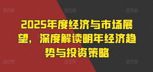 2025年度经济与市场展望,深度解读明年经济趋势与投资策略-小鸿资源库