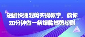短剧快速混剪实操教学，教你20分钟做一条爆款燃剪短剧-小鸿资源库