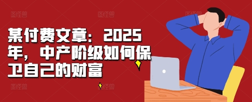 某付费文章:2025年,中产阶级如何保卫自己的财富-小鸿资源库