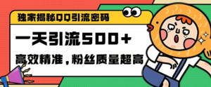 独家解密QQ里的引流密码,高效精准,实测单日加100+创业粉【揭秘】-小鸿资源库