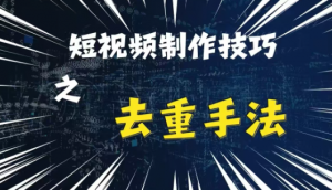 最新短视频搬运，纯手工去重，二创剪辑方法【揭秘】-小鸿资源库