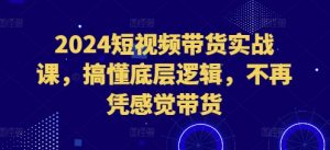 2024短视频带货实战课，搞懂底层逻辑，不再凭感觉带货-小鸿资源库