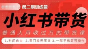 小Red书带货42天训练营 2.0版，宝妈+自由职+上班族+大学生，提高副业收入的大红利项目-小鸿资源库