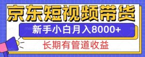 京东短视频带货新玩法，长期管道收益，新手也能月入8000+-小鸿资源库