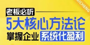 【老板必听】5大核心方法论，掌握企业系统化盈利密码-小鸿资源库