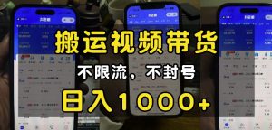 “小白必看”搬运视频带货玩法，不限流，不封号，纯自然流，日入1k-小鸿资源库