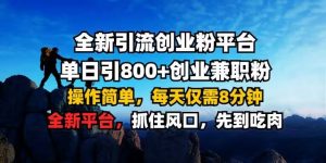 全新引流创业粉平台 单日引800+,创业兼职粉,操作简单,每天仅需8分钟【仅揭秘】-小鸿资源库