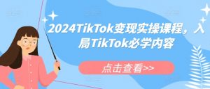 2024TikTok变现实操课程，入局TikTok必学内容-小鸿资源库