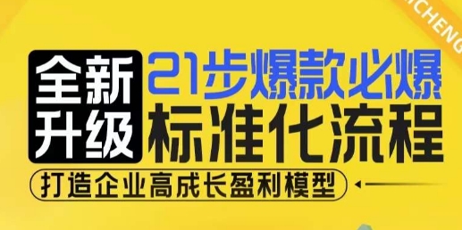 21步爆款必爆标准化流程，全新升级，打造企业高成长盈利模型-小鸿资源库