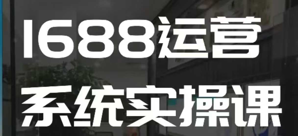 1688高阶运营系统实操课，快速掌握1688店铺运营的核心玩法-小鸿资源库