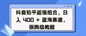 抖音知乎超强组合，日入4张， 蓝海赛道，保姆级教程-小鸿资源库