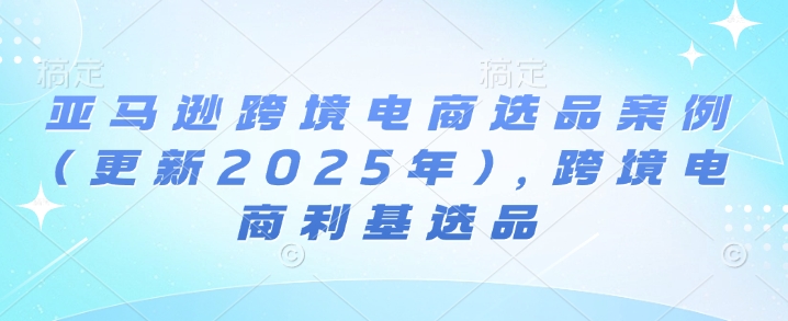 亚马逊跨境电商选品案例(更新2025年),跨境电商利基选品-小鸿资源库