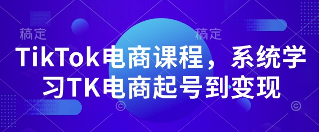 TikTok电商课程，​系统学习TK电商起号到变现-小鸿资源库