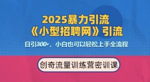 2025最新暴力引流方法，招聘平台一天引流300+，日变现多张，专业人士力荐-小鸿资源库