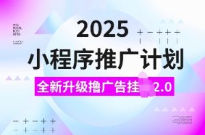 2025小程序推广计划，全新升级撸广告挂JI2.0玩法，日入多张，小白可做【揭秘】-小鸿资源库