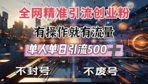 全网独家引流创业粉，有操作就有流量，单人单日引流500+，不封号、不费号-小鸿资源库