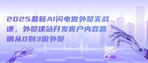 2025最新AI闪电做外贸实战课,外贸建站开发客户内容营销从0到3做外贸-小鸿资源库