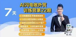 AI闪电做外贸训练营第22期：Al快速选品+小白1小时完成独立站搭建+10分钟获取200个客户等-小鸿资源库