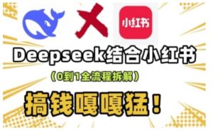 deepseek+小红书打造流量生产线实操课，0到1全流程拆解，搞钱嘎嘎猛-小鸿资源库