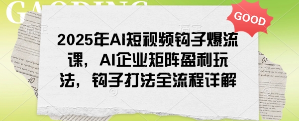 2025年AI短视频钩子爆流课，AI企业矩阵盈利玩法，钩子打法全流程详解-小鸿资源库