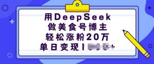 用DeepSeek做美食号博主，轻松涨粉20万，单日变现多张-小鸿资源库