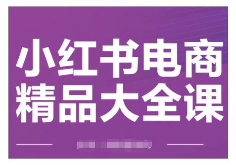 小红书电商精品大全课,快速掌握小红书运营技巧,实现精准引流与爆单目标,轻松玩转小红书电商-小鸿资源库