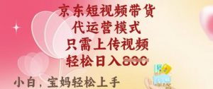 京东短视频带货，2025翻身项目，只需上传视频，单月稳定变现8k+【揭秘】-小鸿资源库