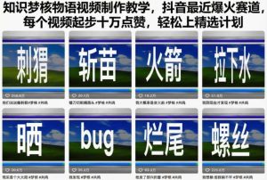 知识梦核物语视频制作教学，抖音最近爆火赛道，每个视频起步十万点赞，轻松上精选计划-小鸿资源库