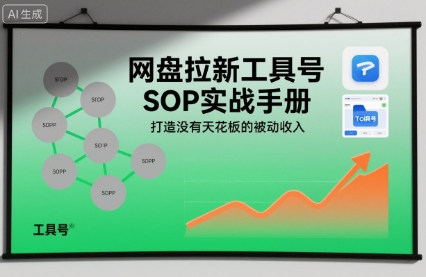 网盘拉新工具号SOP实战手册，打造没有天花板的被动收入-小鸿资源库