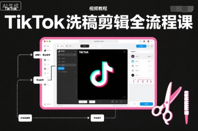 TikTok洗稿剪辑全流程课，PR洗稿剪辑全流程，TK洗稿运营课-小鸿资源库