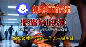 Coze扣子工作流一键生成橘猫修仙视频，保姆级搭建教程-小鸿资源库