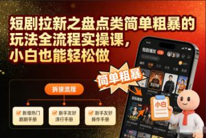短剧拉新之盘点类简单粗暴的玩法全流程实操课，小白也能轻松做-小鸿资源库