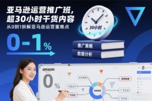 亚马逊运营推广班，超30小时干货内容，从0到1拆解亚马逊运营重难点-小鸿资源库