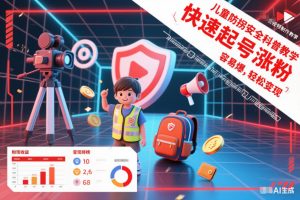 儿童防拐安全科普知识视频制作教学，快速起号涨粉，容易爆，轻松变现-小鸿资源库