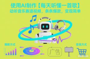 使用AI制作【每天听懂一首歌】动听音乐赛道视频，条条爆款，变现简单-小鸿资源库