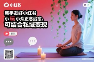 新手友好小红书小众正念治愈，玩法简单，可结合私域变现-小鸿资源库